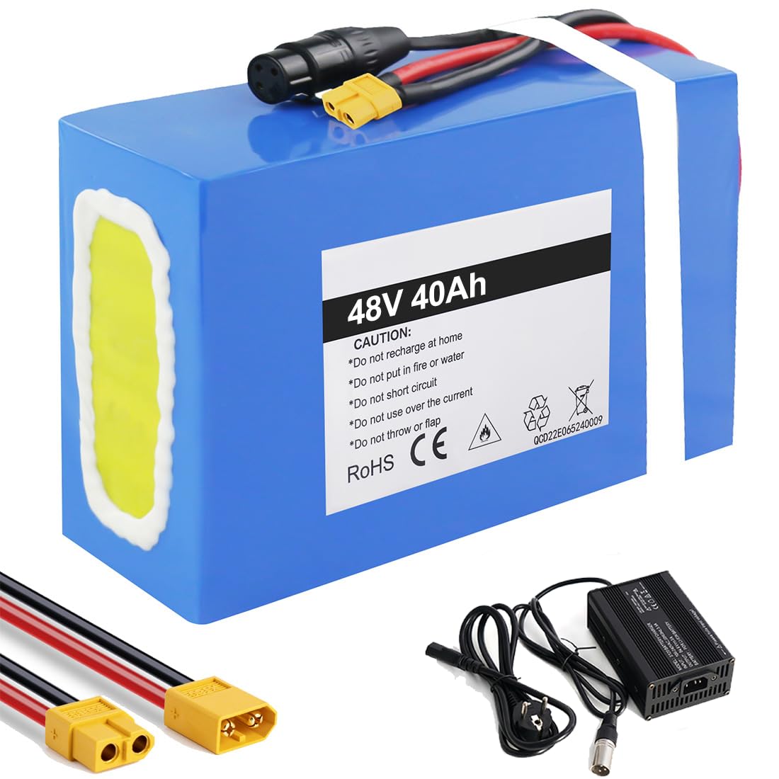 Batteria 48V 40Ah -Litio Battery Ebike Bicicletta elettrica e-scooter Triciclo -per ruote con motore da 250 W, 500 W, 1000 W, 2000 W 1500W