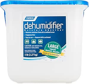 Camco Moisture Absorber Bucket - Features Fast-Acting Moisture-Absorbing Agent - No-Fragrance Beads – Use with RV Storage, Camper Organization & More (44282)