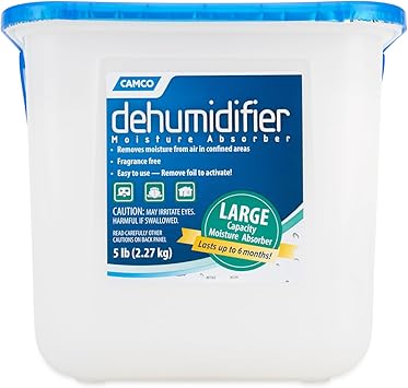 Camco Moisture Absorber Bucket - Features Fast-Acting Moisture-Absorbing Agent - No-Fragrance Beads – Use with RV Storage, Camper Organization & More (44282)