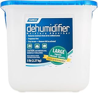 Camco Moisture Absorber Bucket - Features Fast-Acting Moisture-Absorbing Agent - No-Fragrance Beads – Use with RV Storage, Camper Organization & More (44282)
