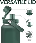 Bouteille d'eau en acier inoxydable isolant 32oz, Aspirateur Chug Lid Voyage Tumbler pour les hommes Amis Papa Frères, Cadeau pour anniversaire Noël Pères Jour (Army Green)