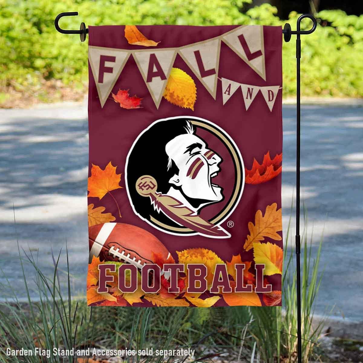 Florida State Seminoles Fall Leaves Football Season Garden Yard Flag