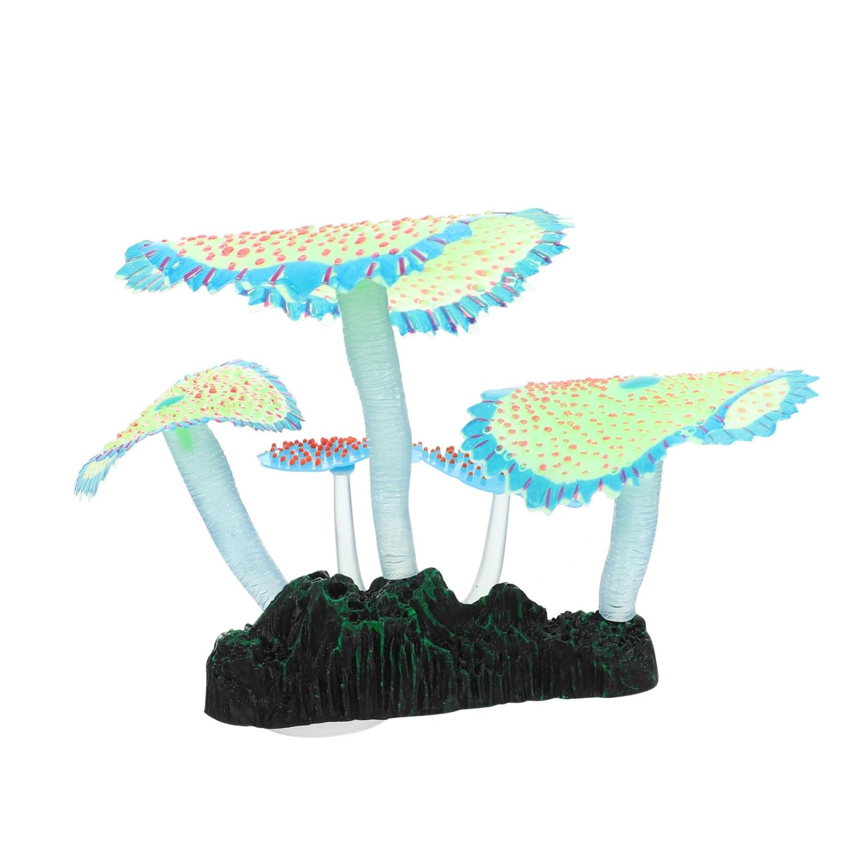 Kisangel Artificial Coral Fish Tank Decor Aquariums Fish Tank Accessories Bob Fake Coral for Fish Tank Freshwater Artificial Plants Aquatic Plant Adornment Pink Faux Coral Green