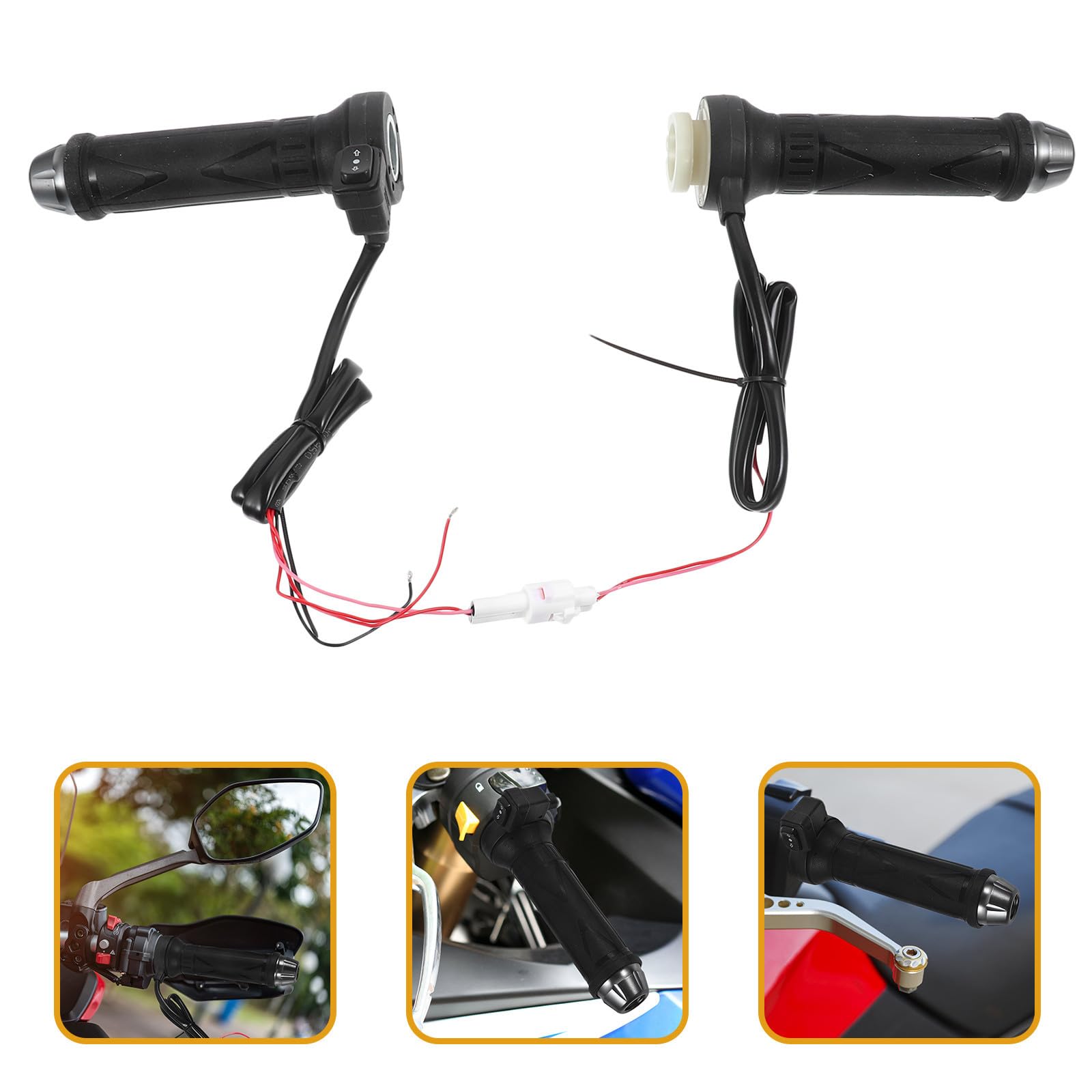 2 Stück Motorrad Heizgriffe 12v für 22mm Lenker, Abs Gummi Schwarz