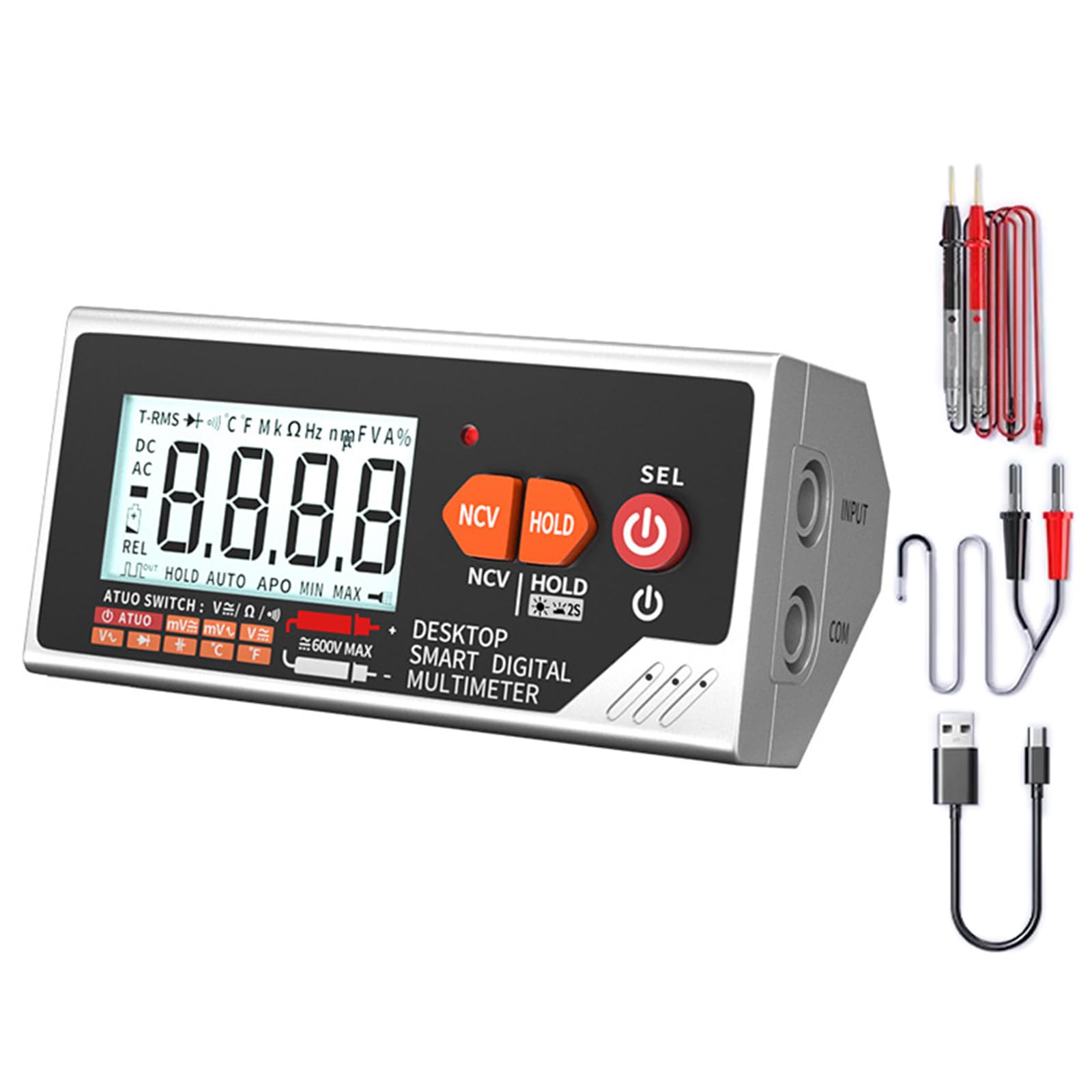 Alloneslife Light Handheld Digital Multimeter Having View Panel Ncv Testing And Integrated Electricity Source For Home And Business Application Potential Tester