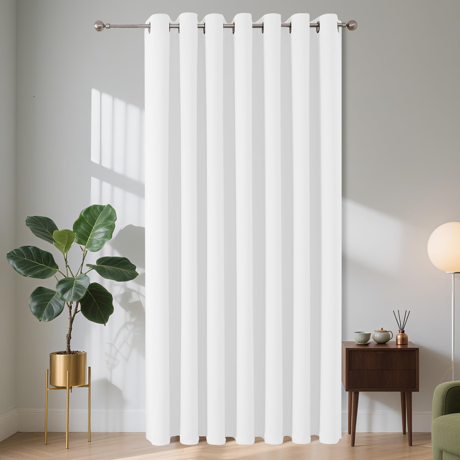 Joydeco Verdunkelungsvorhang 1 Stück,Vorhang Blickdicht mit Ösen Türvorhang H 210 x B 132 Thermovorhang Bleiche Kälteschutz Hitzeschutz Blackout Curtain für Schlafzimmer Wohnzimmer