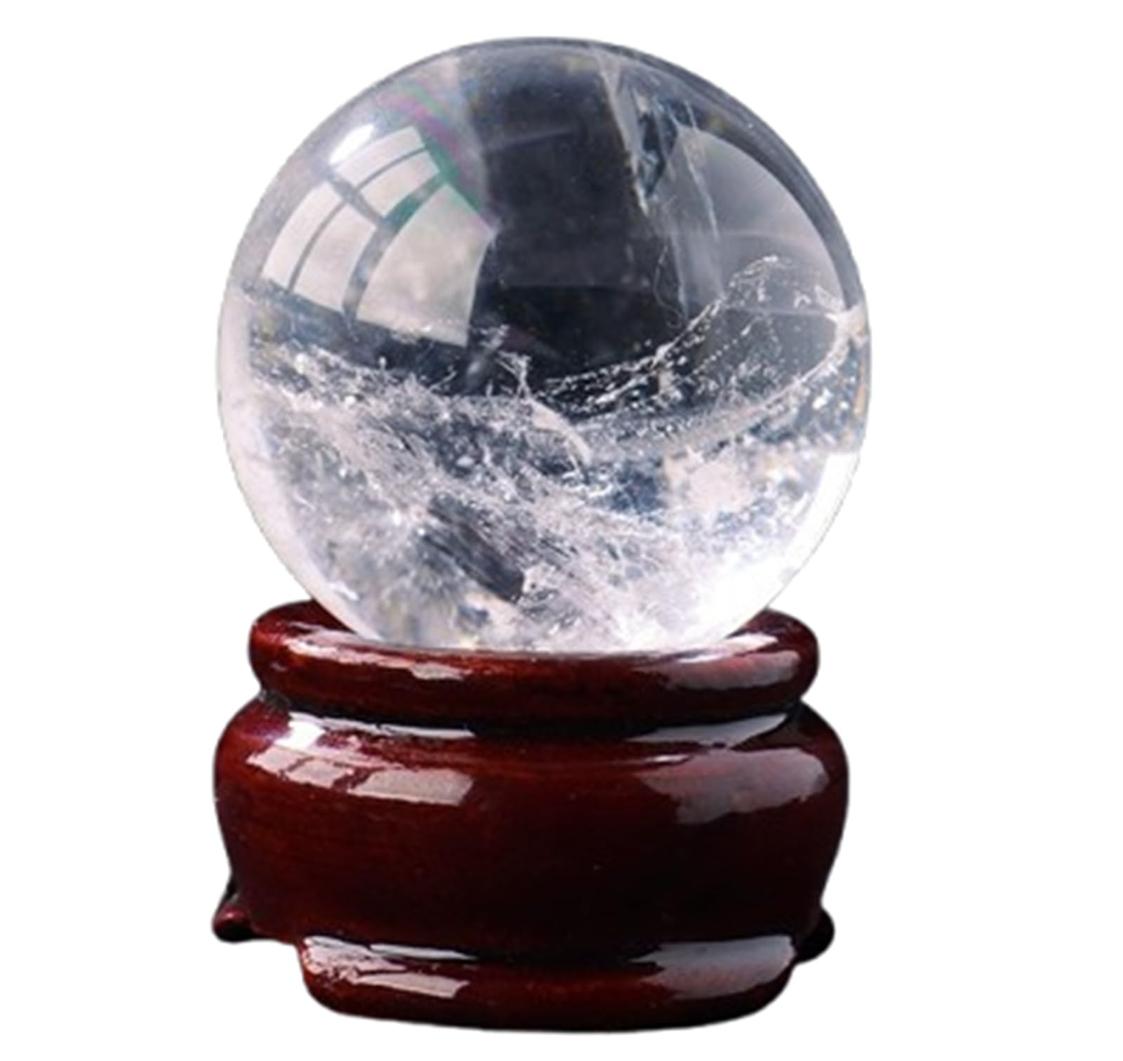DPURPIWADY Hand-Polished Clear Quartz Crystal Ball, White Sphere for Home and Office Decor, Balls for Feng Shui, Stone Gift,6cm