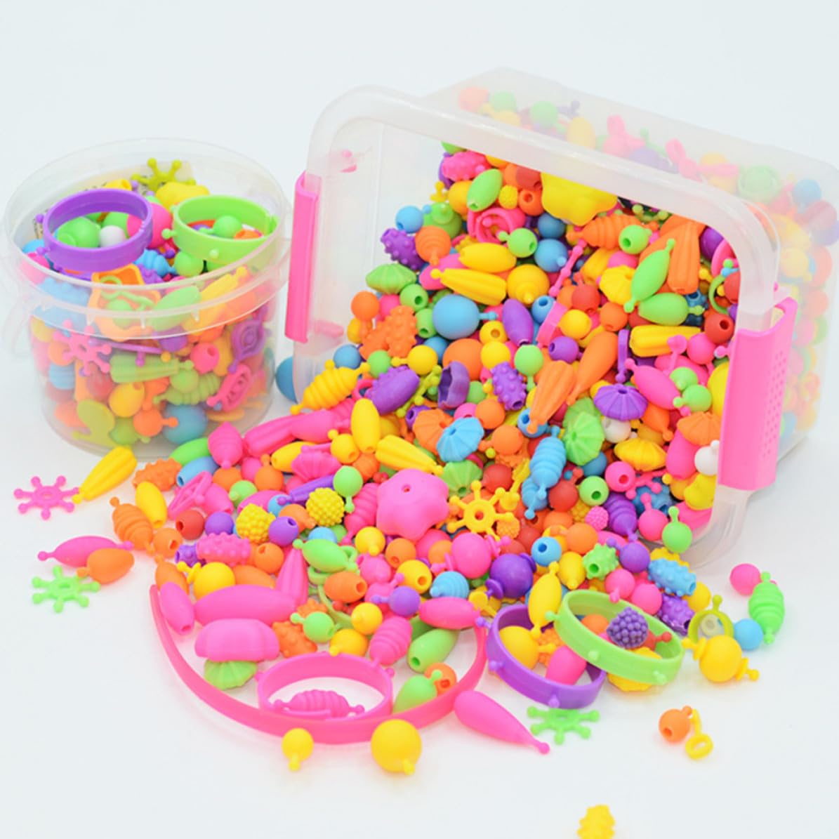 Hemobllo Set di Perline in Plastica Fai da Te, Scatola Contenitore Trasparente, Lavabile e Portatile, per Creare Braccialetti e Collane Creative per Ragazze