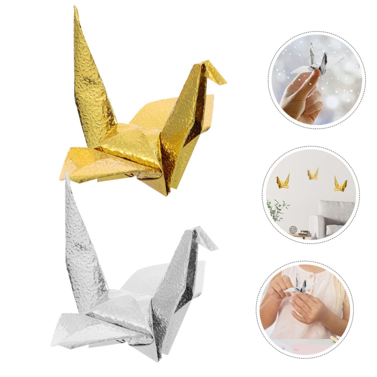 Papel de Origami Cuadrado Cara, 200 Hojas, Brillo Perlado