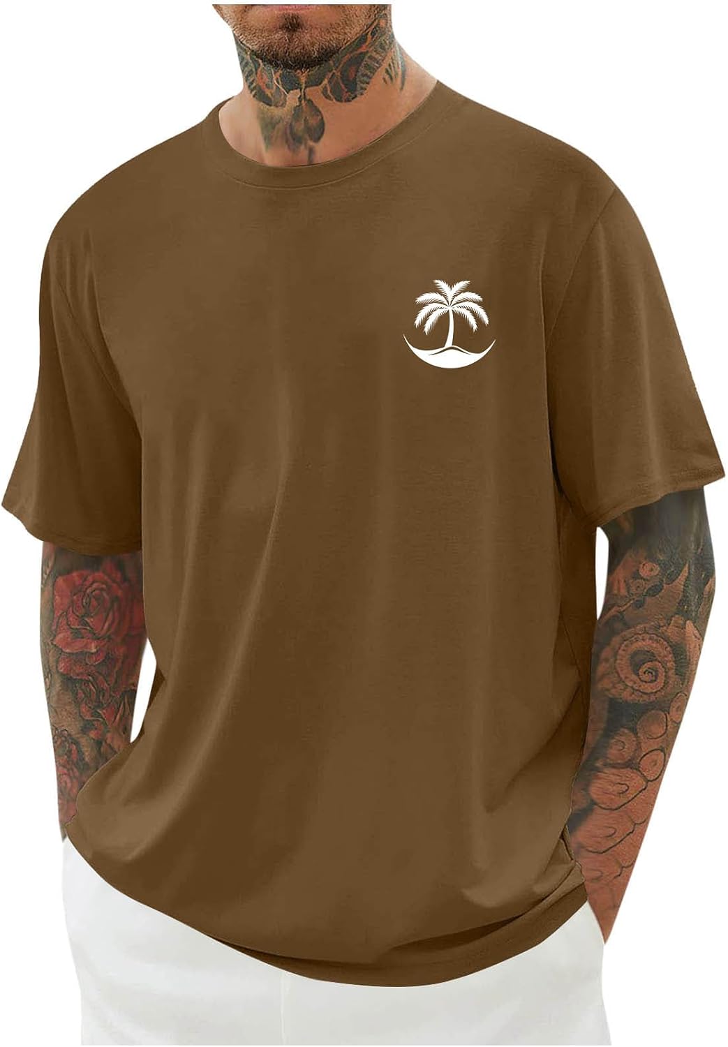Men's Short Sleeves T-Shirts Plus Size Fashion Hawaiian Shirt Crewneck Blouses & Shirts Summer Casual Classic Tops