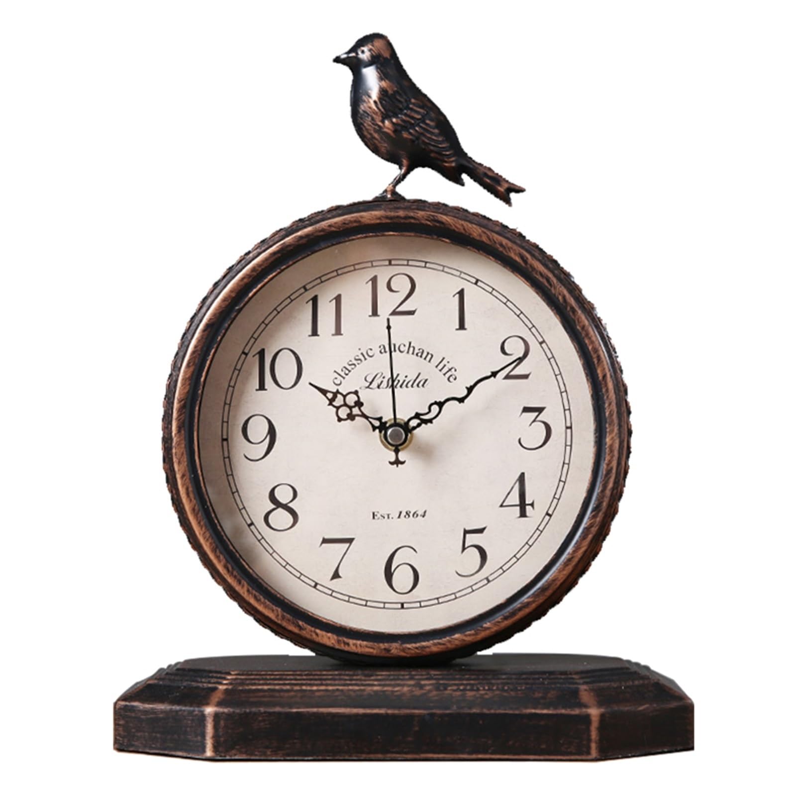 VHdryEDT Vintage Mantel Clock Fireplace Retro Table Clock Desktop Creative Ornaments Living Room Pendulum Easy To Read