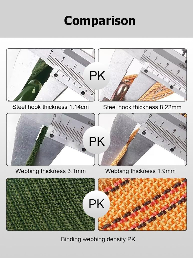 Ścięty pasek mocujący Zestaw pasów mocujących z grzechotką 3,3-82', 1 szt., wytrzymałe pasy mocujące podwójnym hakiem J do ciężarówek, przyczep, motocykli, kajaków, dachów samochodów(5m/16.4ft)
