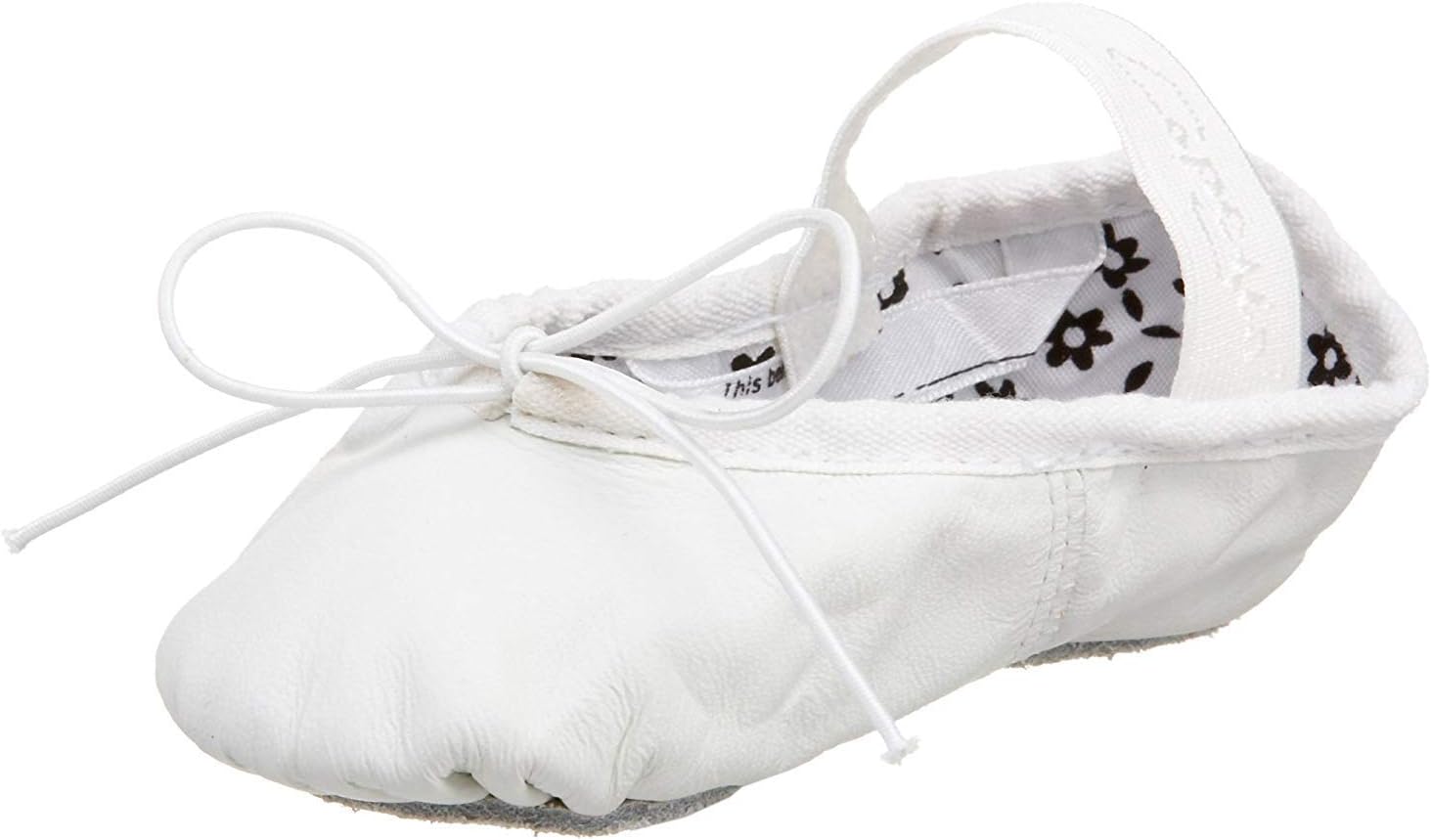 Capezio Girls' Daisy Ballet Shoe – Soft Leather Toddler/Little Kid Ballet Shoes – Durable Suede Sole – Smooth Floor Contact, White, Size 1 W US, Little Kid (4-8 Years) White