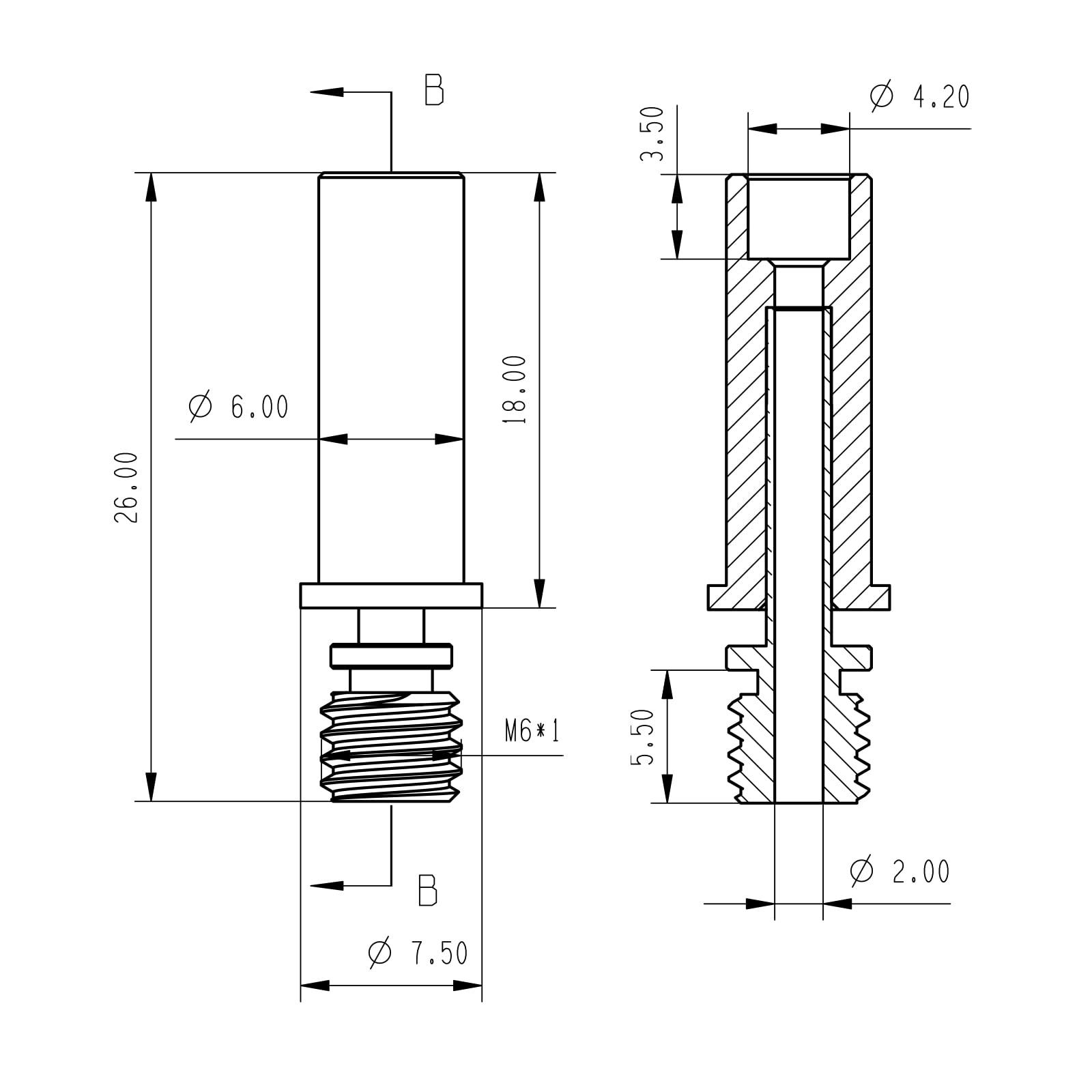 Gola bimetallica ad alta temperatura CR6 SE Heat Break rame rosso lega di tanio V6 gola per Anycubic VYPER Mega S Mega Pro gola  7