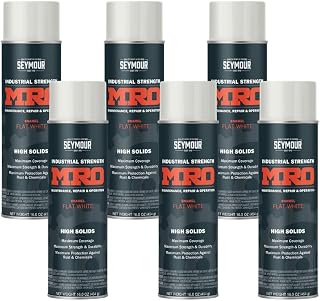 SEYMOUR 620-1412 Industrial MRO High Solids Spray Paint, Flat White, 16 Ounce Case: 6 Units