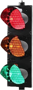 200mm8inch Industrial LED Traffic Light, 3 Light Red, Yellow, Green Traffic Signal Light, PC Housing Waterproof IP65 Industrial LED Traffic Stop Light, Cobweb Lens Warning Light  Color With remot
