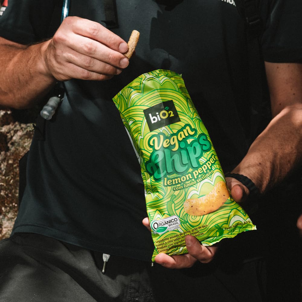 Salgadinho Orgânico biO2 Vegan Chips Lemon Pepper 40 g, Vegano e