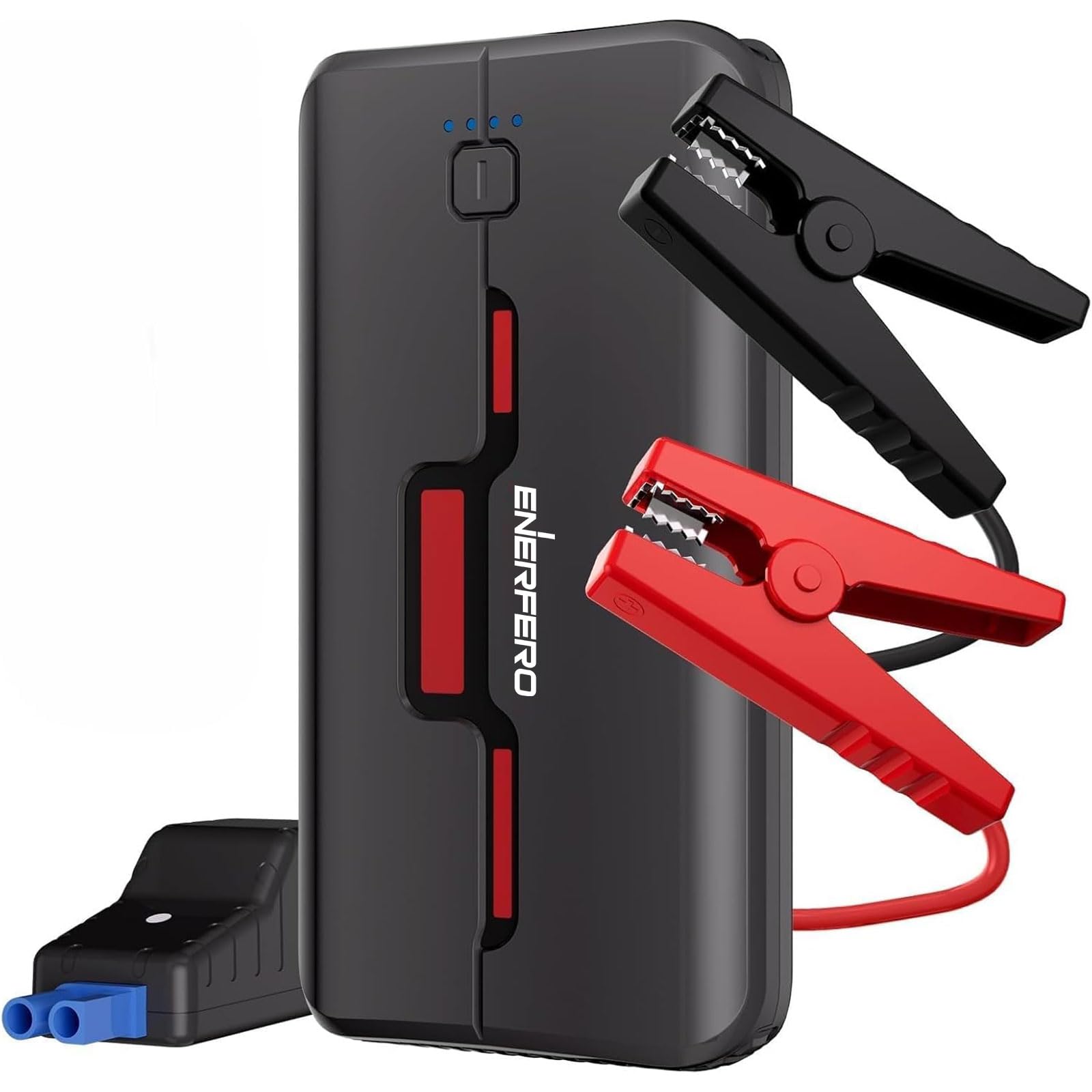 Arrancador de Batería de Coche 600A 10000mAh - Jump Starter Portátil 12V para Motores Gasolina hasta 4.0L y Diésel 2.5L, Power Bank USB-C con Pinzas Inteligentes de Seguridad y Linterna LED