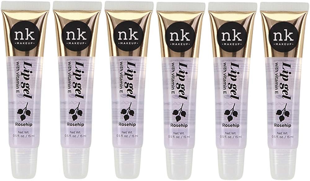 6 PACK!! NICKA K NEW YORK Clear Lip Gel with Vitamin E (Rosehip)