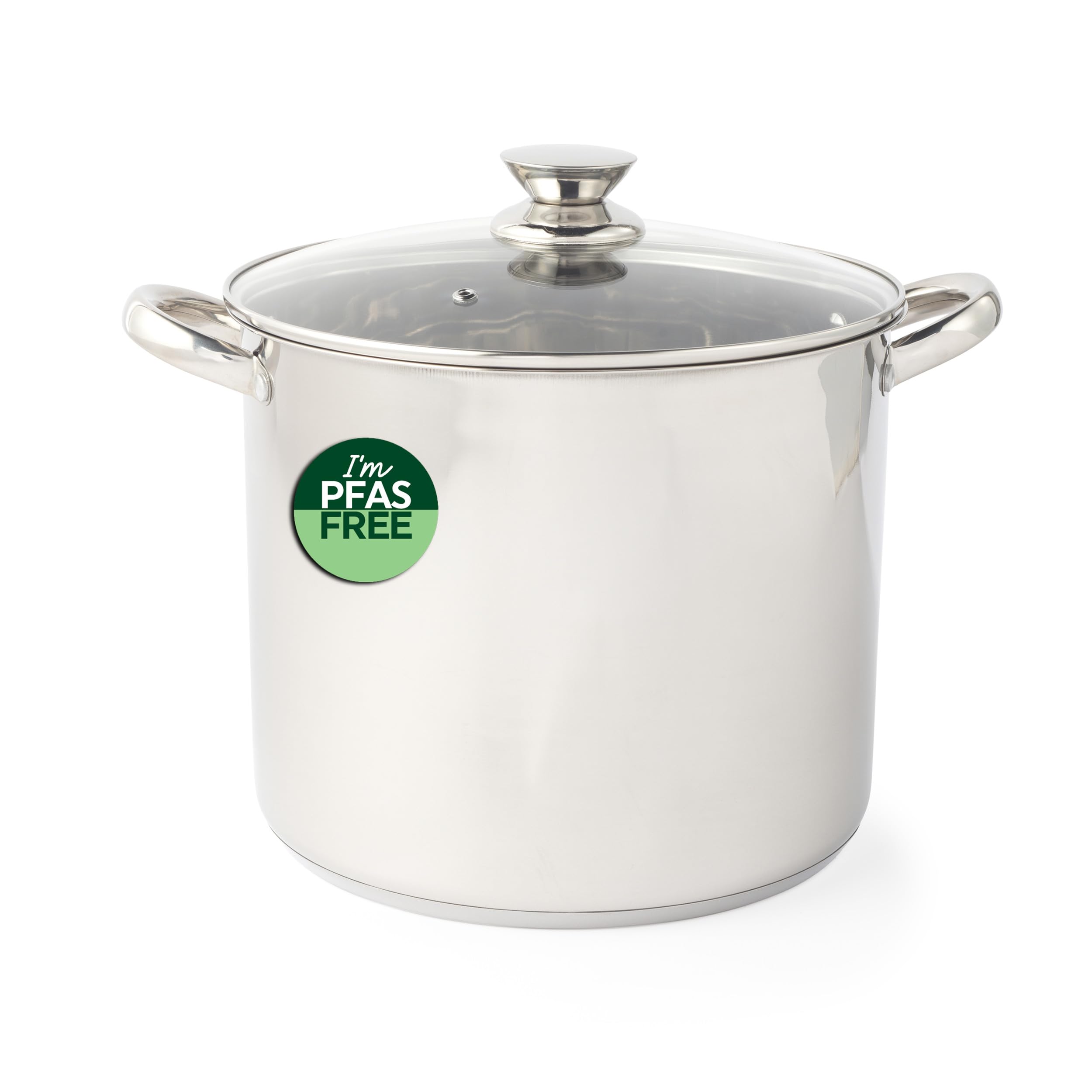 Russell Hobbs Classic Collection 26 cm Stockpot – Stainless Steel Cooking Pot, Tempered Glass Lid with Steam Vent, 11.5 Litre Capacity, Mirror Finish, Easy to Clean, for Soups, Casseroles, Curry
