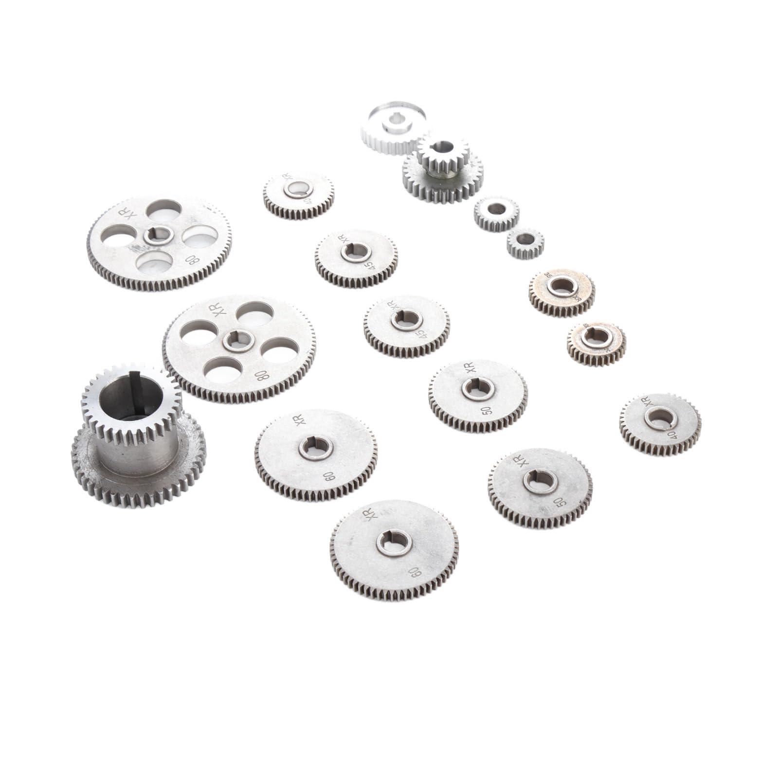 Set di Ingranaggi per Tornio Kit di Ingranaggi in Metallo Alto, 18 Pezzi per Mini Tornio CJ0618, Materiale Durevole HT250, Perfetto per gli Appassionati di Taglio dei Metalli