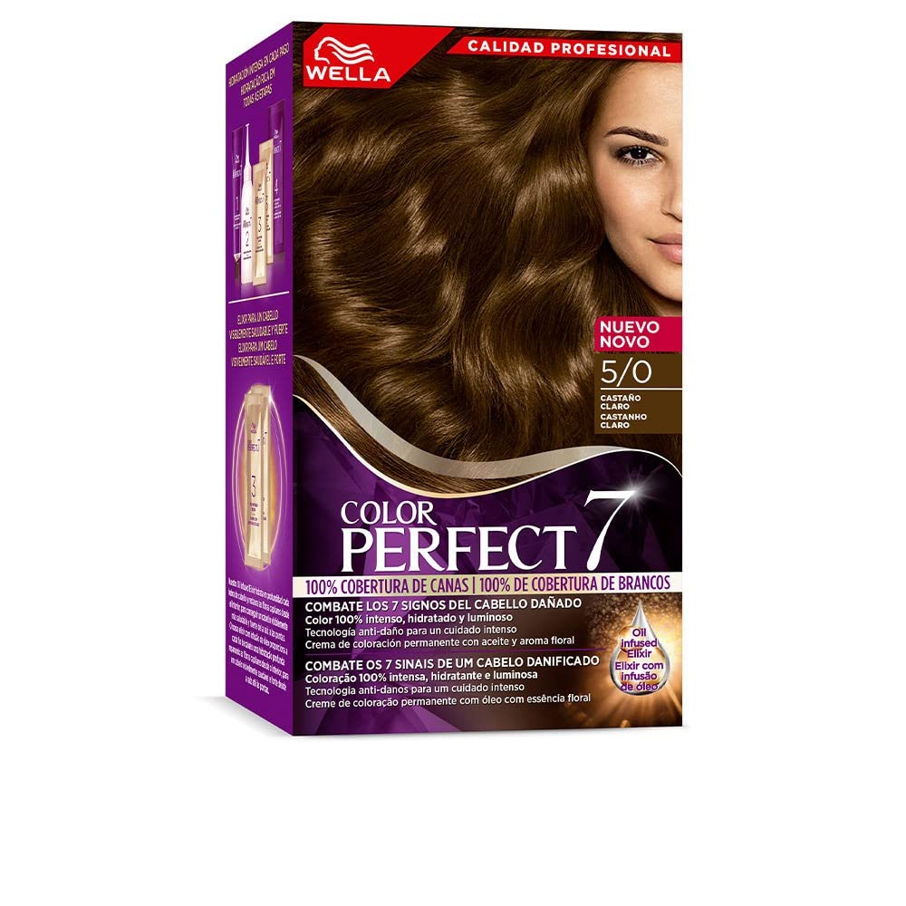Wella Color Perfect - Tinte de Coloración Permanente para un Cabello Hidratado y Luminoso- Tono Castaño claro