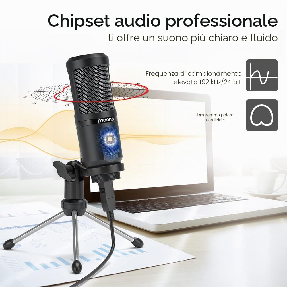 MAONO KIT MICROFONO USB PORTATILE AU-PM461TR