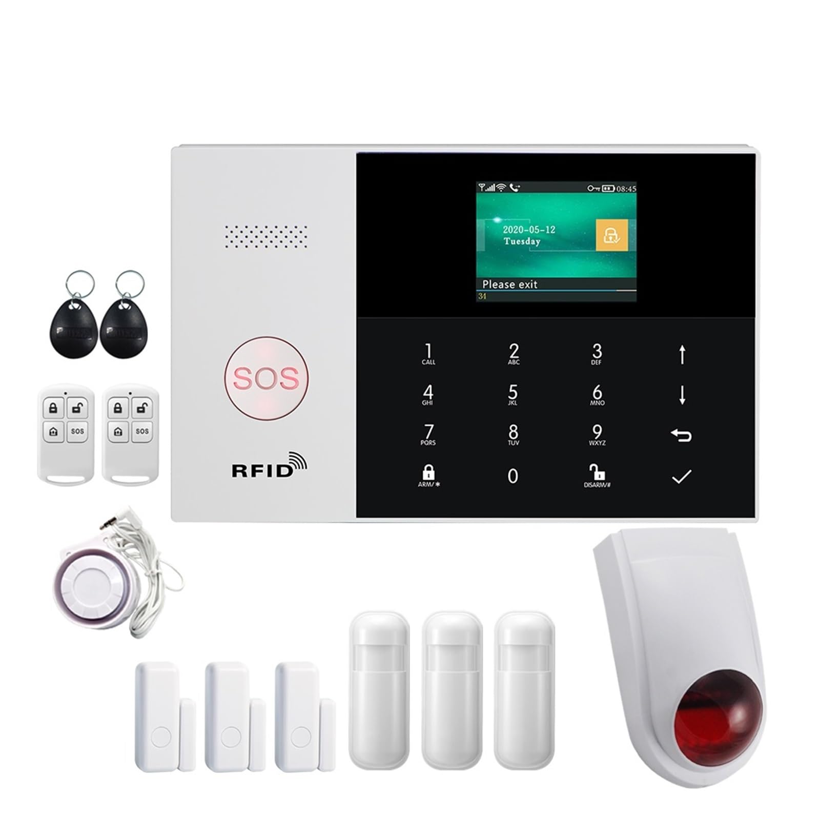 Di Allarme GSM Tuya Wifi For La Sicurezza Domestica Con Rilevatore Di Sirene Wireless Che Supporta Il Controllo App Smart Life(F-105.)