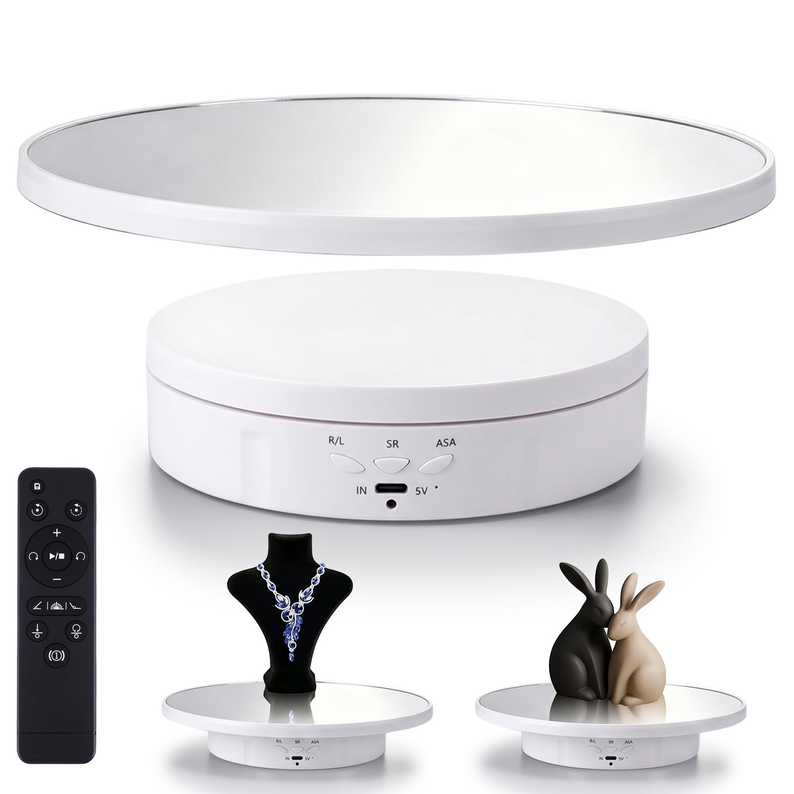 Amazon｜BAOSHISHAN 電動ターンテーブル 回転台 電動 22cm鏡面+15cm