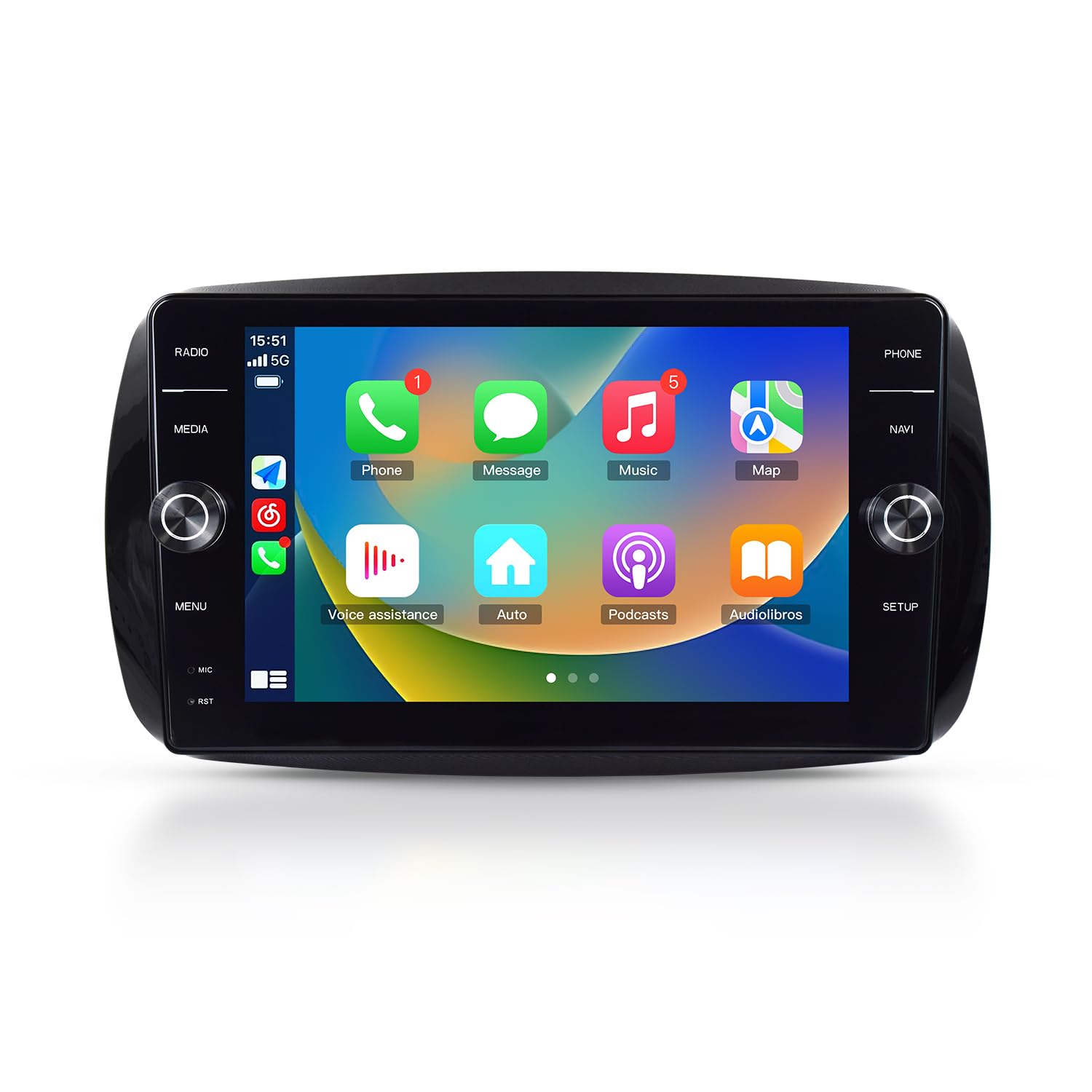 Autoradio per Smart 453 (2015–2020) – Display 9" HD, Android con Apple CarPlay Wireless & Android Auto, 4GB RAM 64GB ROM, CANBUS Incluso, Design OEM con Pomelli Laterali