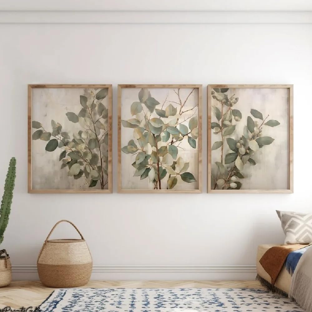 LTjiajuypd Eucalyptus Wall Art,Minimalist Branch PrintsAbstract Plant Posters For Bedroom And Living Room Decor(60x90cm-3Pcs)