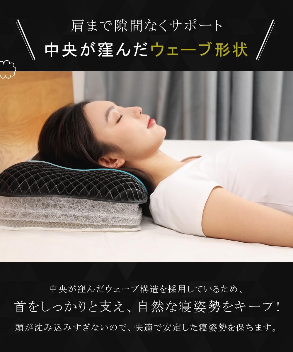Amazon｜ジェル枕 TPE ファイバー枕 ゲル枕 2枚カバー付き 高め 低め
