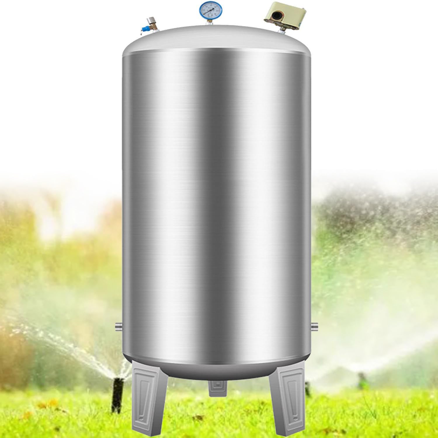 Serbatoio dell'acqua pressurizzato, grande capacità 400 l, contenitore verticale per l'approvvigionamento automatico di acqua domestica e giardino, ideale per una gestione efficiente del sistema