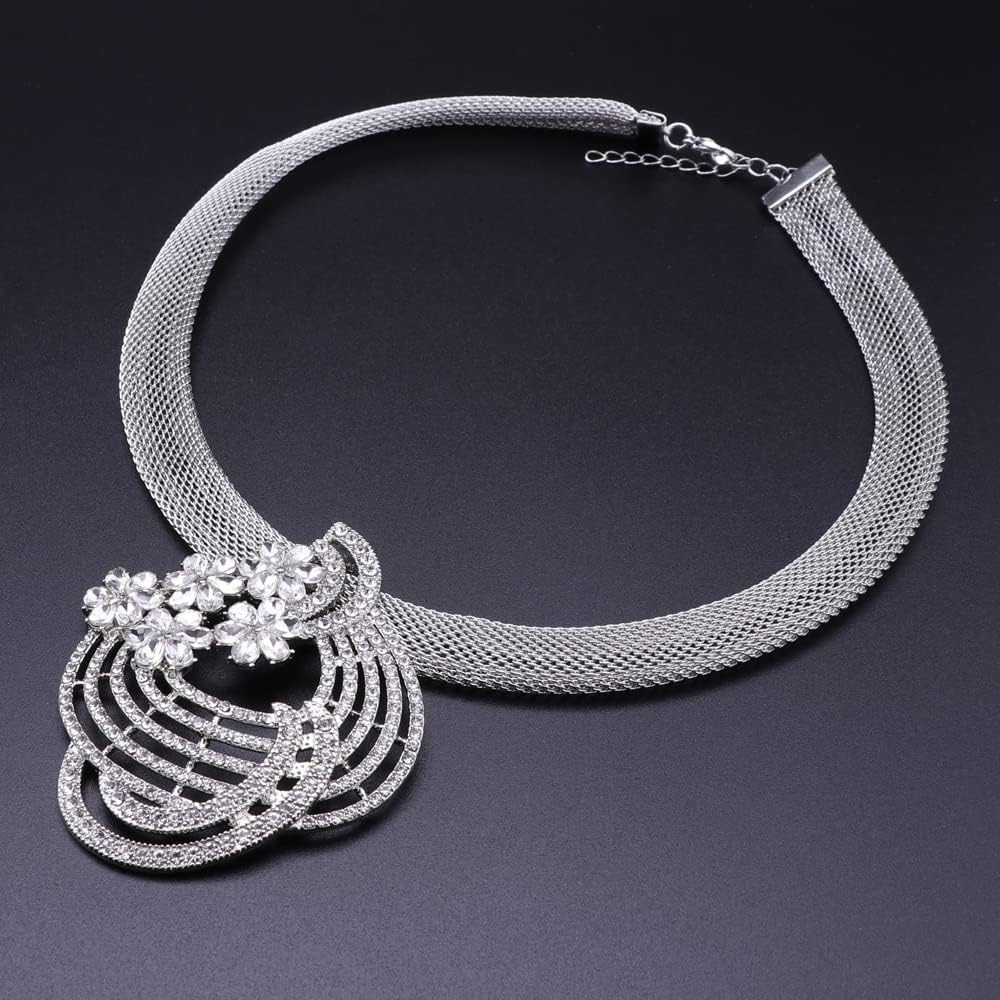 Luxury Nigerian Dubai Jewelry Sets For Women Wedding Bridal Gold Crystal Necklace Earrings Bracelet Ring Jewelry Sets