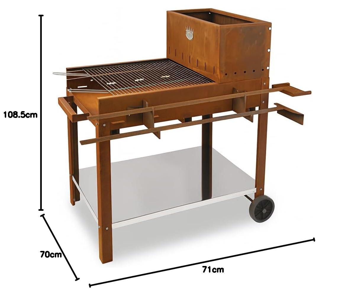BARBECUE A LEGNA FLIPPER 45X50 CORTEN DA ESTERNO