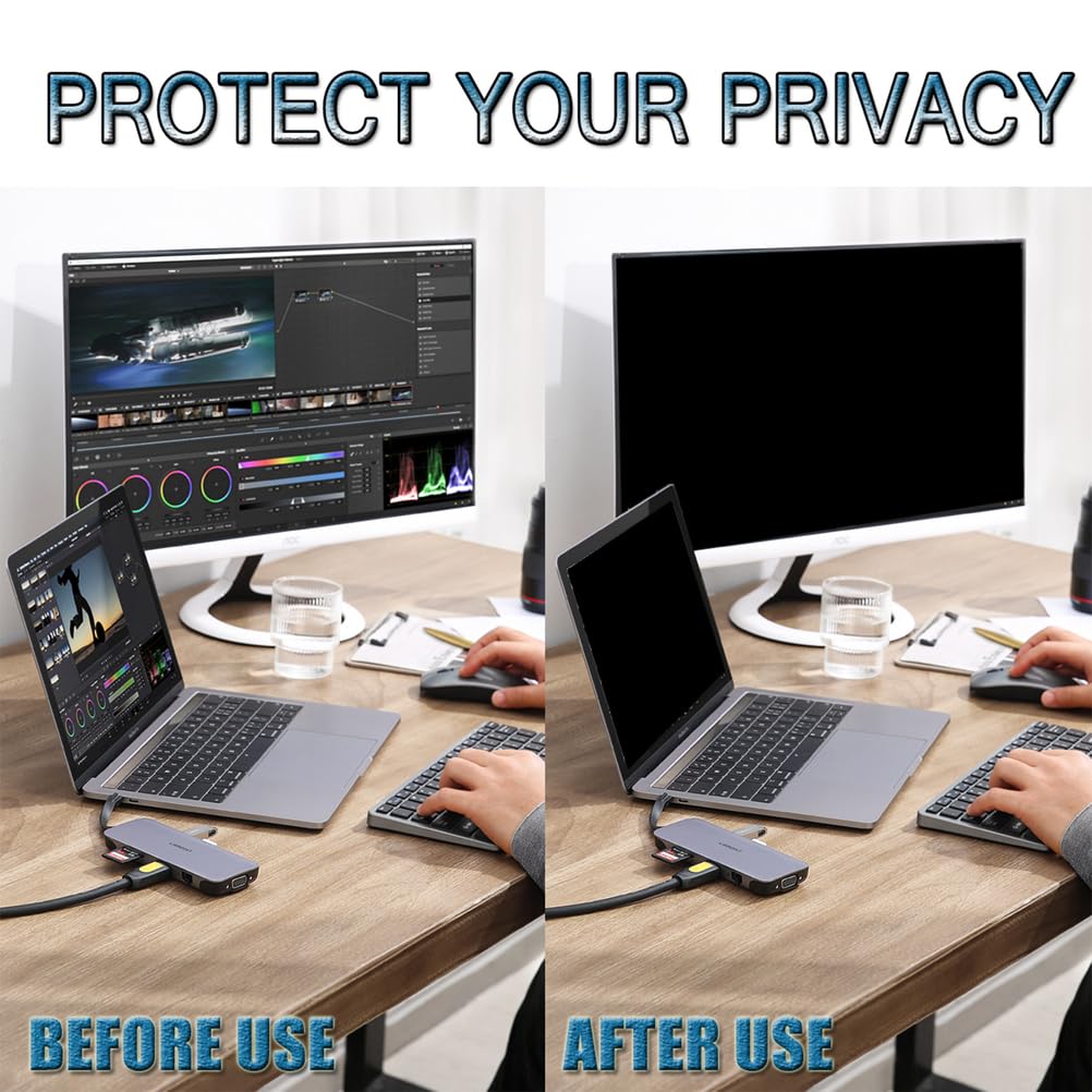 Filtro de Pantalla de Privacidad para Computadora Magnético de 32 Pulgadas, Película Protectora Colgante Anti-Luz Azul/Anti-Reflejo, Filtro Antiespía Extraíble para Entornos de Trabajo Digitales