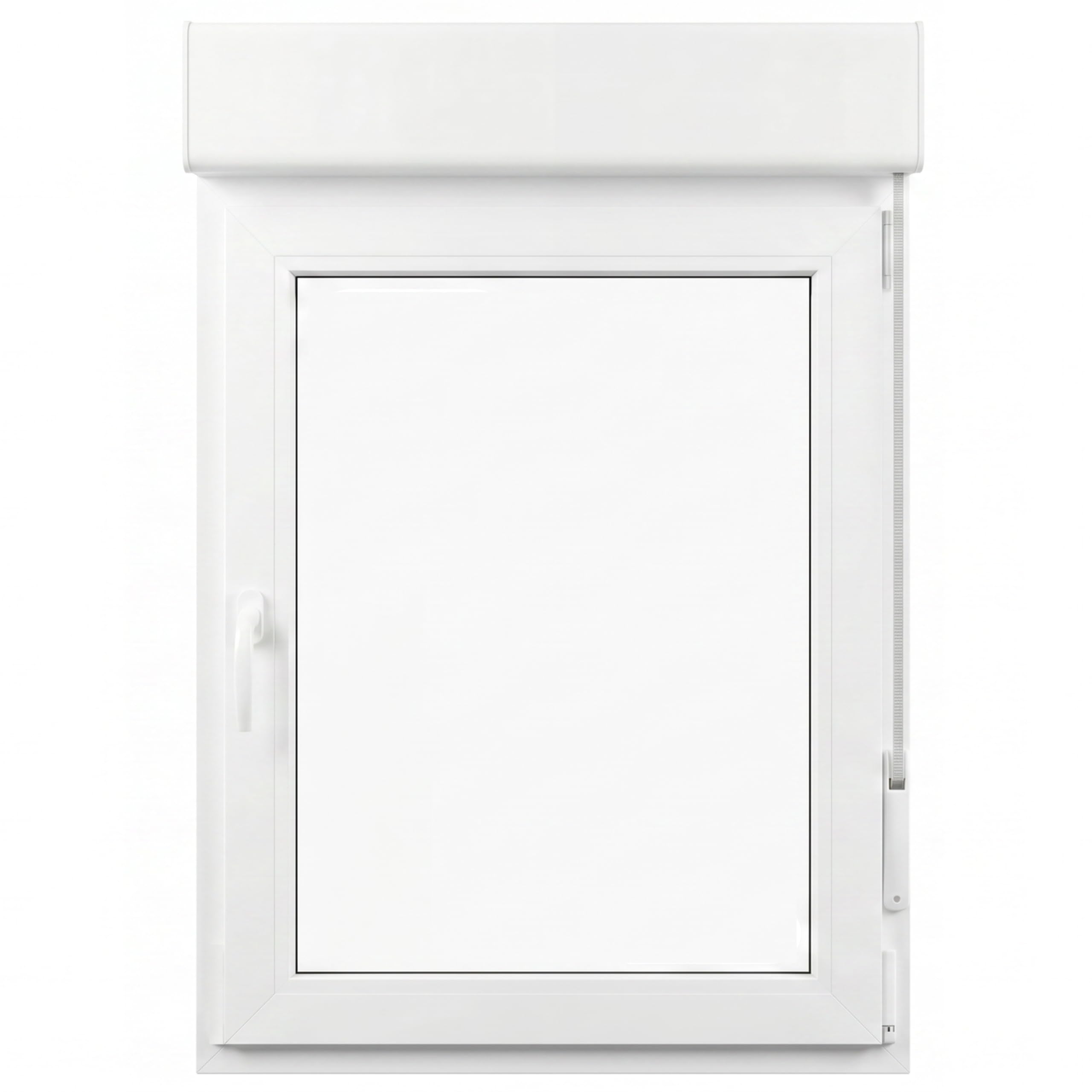 Ventana PVC Reforzada con Persiana | 80x115,5 | Oscilobatiente Derecha | Cristal Climalit Transparente | Perfil Aluplast | Blanca | No amarillea, Ruido <45db, Aislamiento Térmico | 24/48h