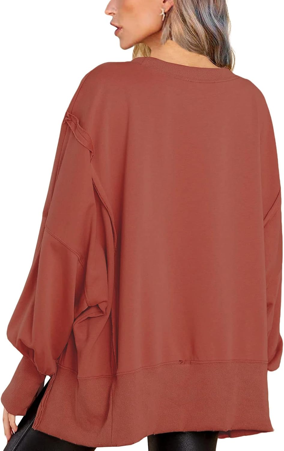 BWQ Womens Oversized Sweatshirt Crewneck Long Sleeve Shirts Pullover Sweatshirts S-2XL - Image 4