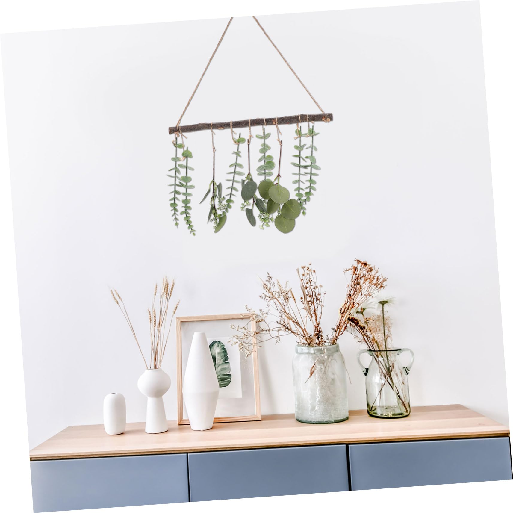 STOBAZA 3stücke Simulierte Eukalyptusblätter Hängedekoration Für Realistische Grüne Pflanzen Für Boho Stil Für Wohn Und Badezimmerdekoration