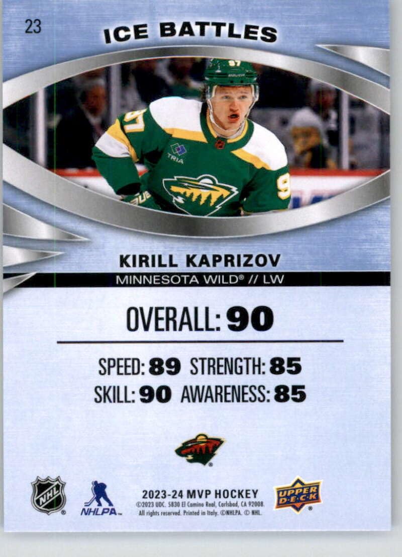 Amazon.com: 2023-24 Upper Deck MVP Hockey Ice Battles #23 Kirill