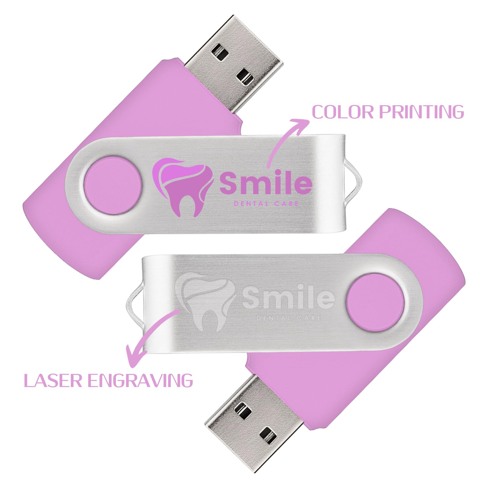 Niestandardowe pendrive USB 32 GB, USB 3.0, spersonalizowane pendrive'y z logo do biznesu, wydarzeń, drukowania tekstu lub obrazu, niestandardowe karty pamięci JBOS - różowe