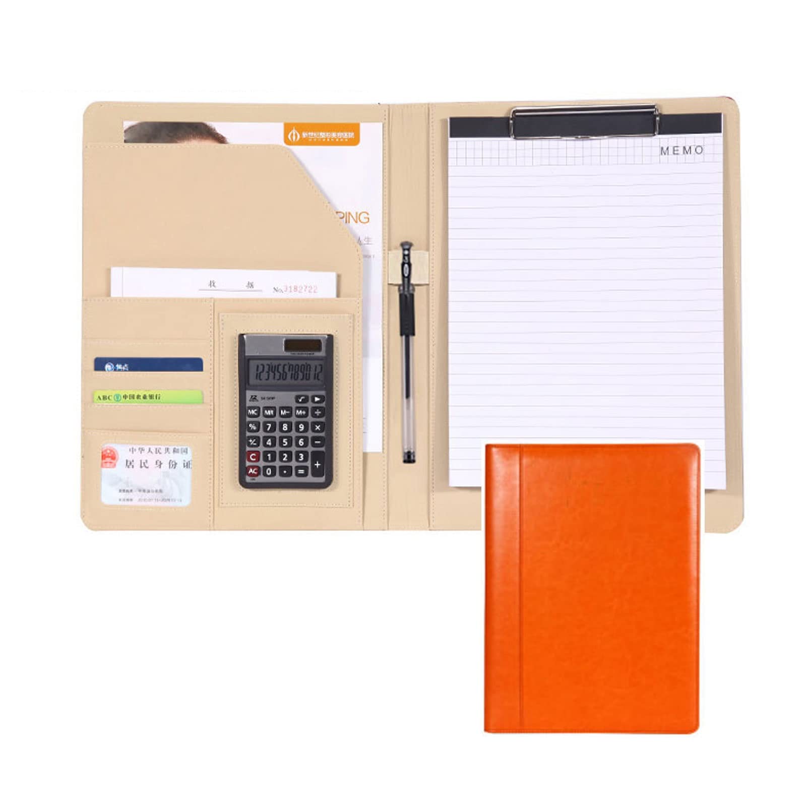 Organiseur de bureau A4 en cuir orange pour ne plus perdre ses documents en réunion