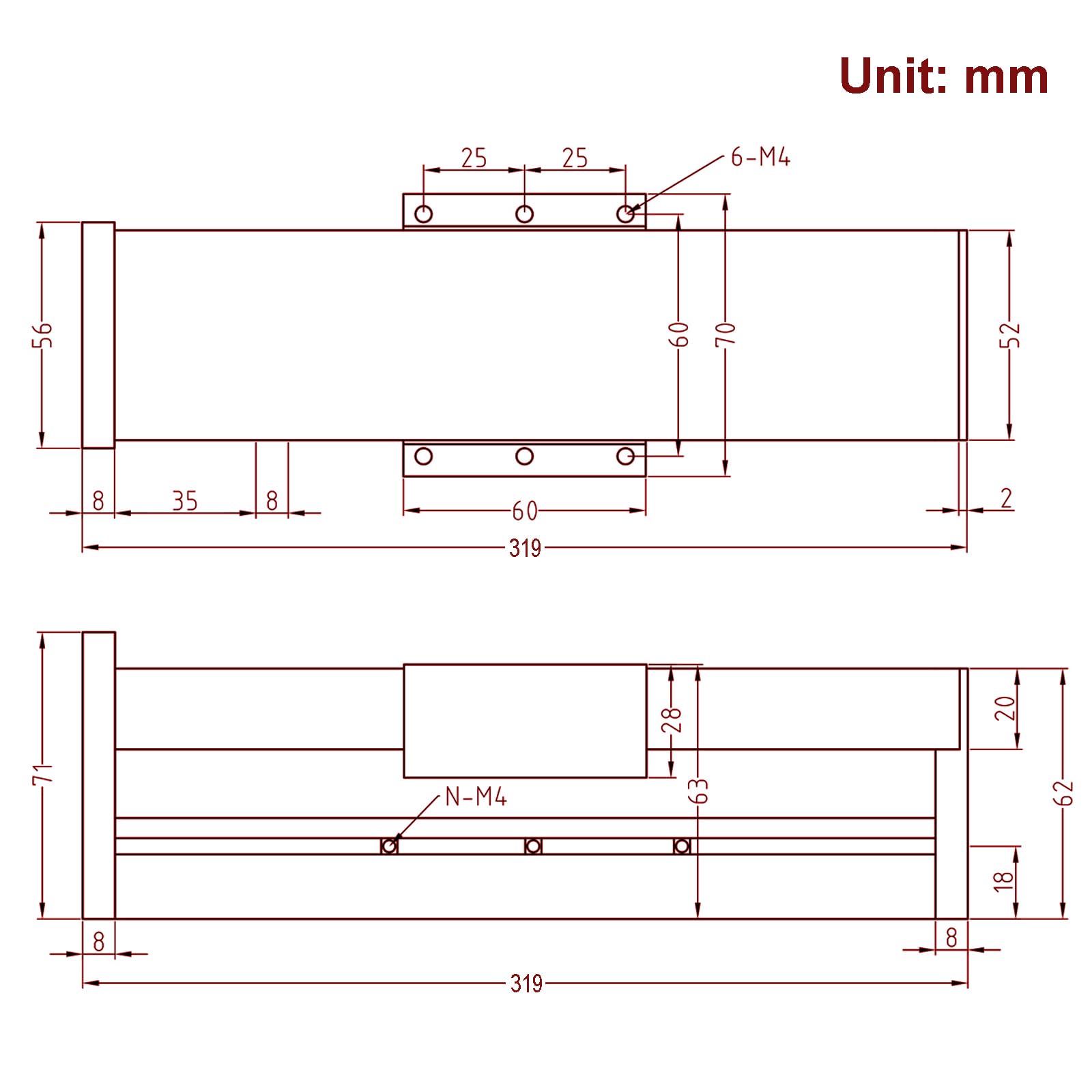 Kugelumlaufspindel SFU1605 mit quadratischen Linearschienen und NEMA23 Schrittmotor, 200mm effektive Hublänge für CNC Router Teile (Größe:200mm)