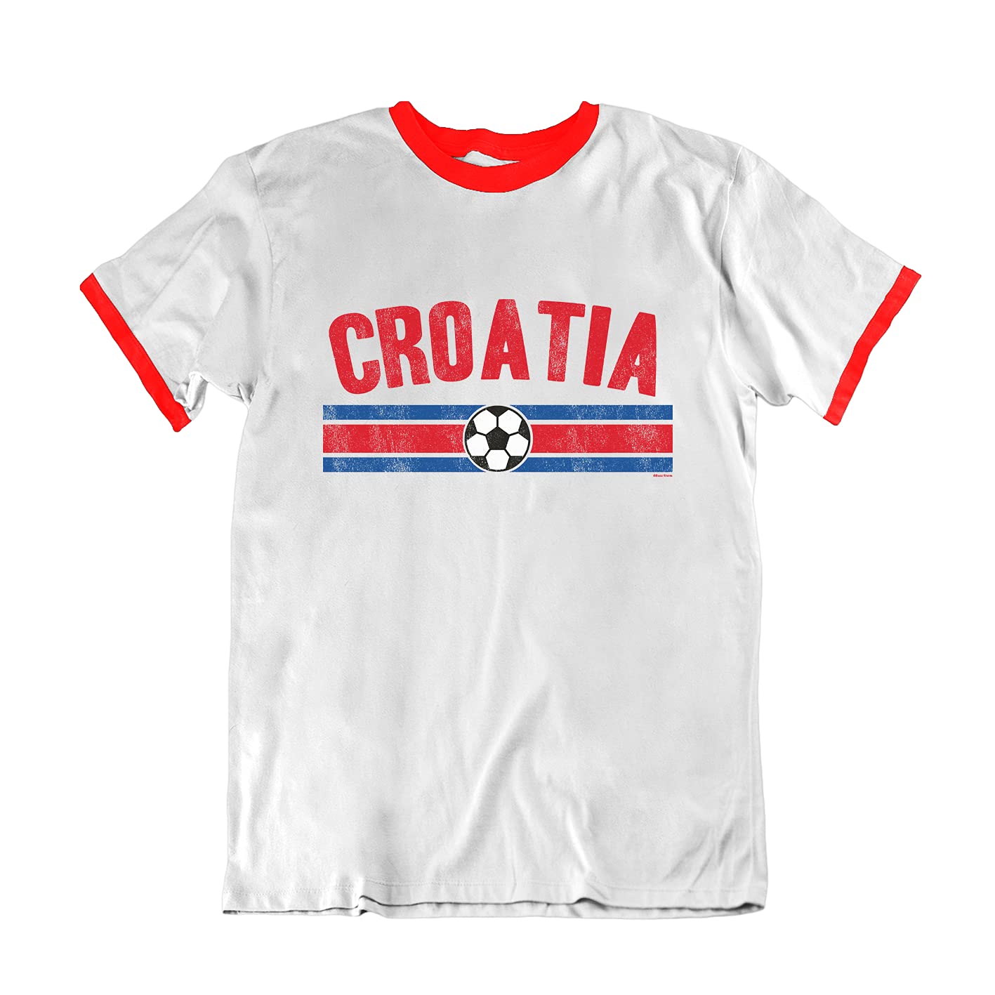 Mens Croatia 2021 Football T-Shirt Distressed Country Strip Croatian Euro Team
