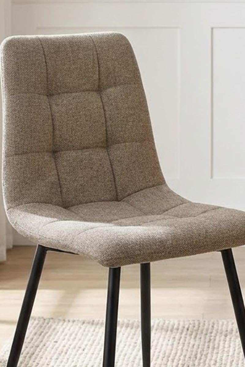 Regalos Miguel - Sillas Comedor - Silla Stuhl Tela - Marrón Claro