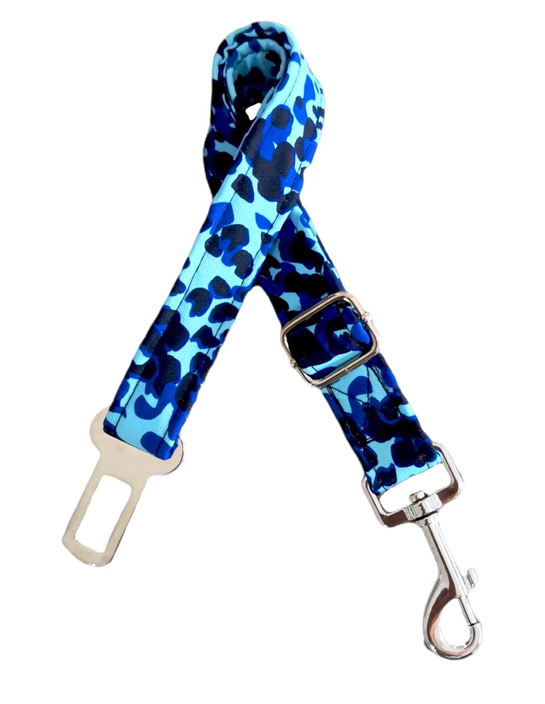 Collar Martingale/Correa/Cinturon Seguridad LEOPARD BLUE para Perro Galgo Greyhound - Hecho a Mano en España