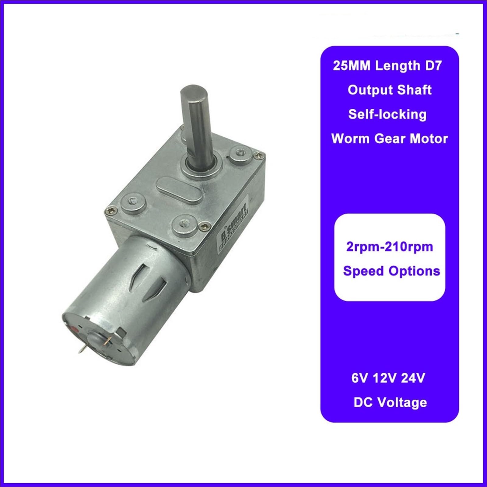 JGY-370 silnik ślimakowy DC 3 V 6 V 9 V 12 V 24 V długość wału 25 mm samoblokujący 1 szt. (6 obr./min, 12 V)