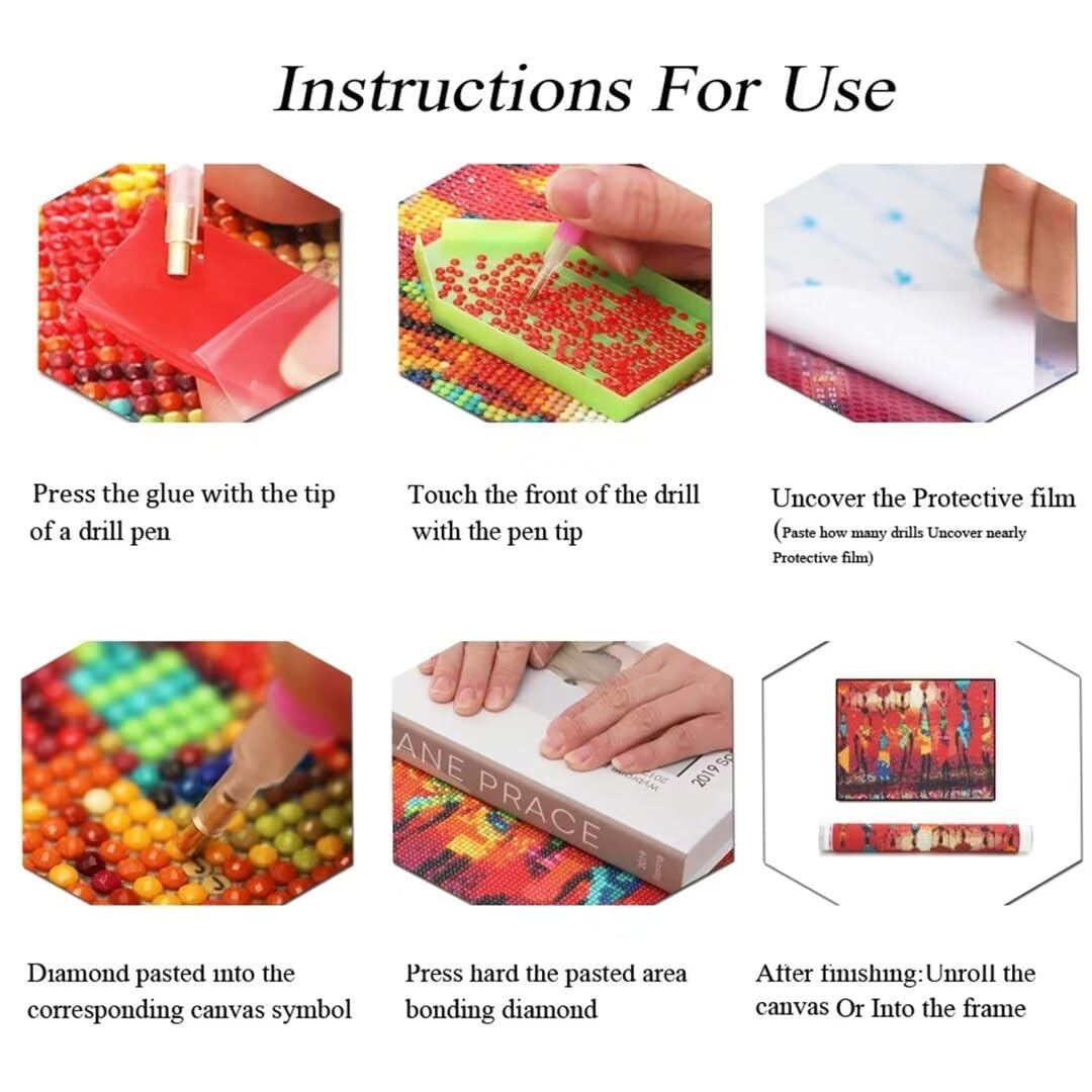 Diamond Painting Pareja,Bricolaje Pintura Diamante 5D Punto de Cruz Kit,Pintar por Numeros Adultos,Abstracto Grande Diamond Painting Kit Completo,Artesanias para Adultos o Niños,Regalos 80x240cm