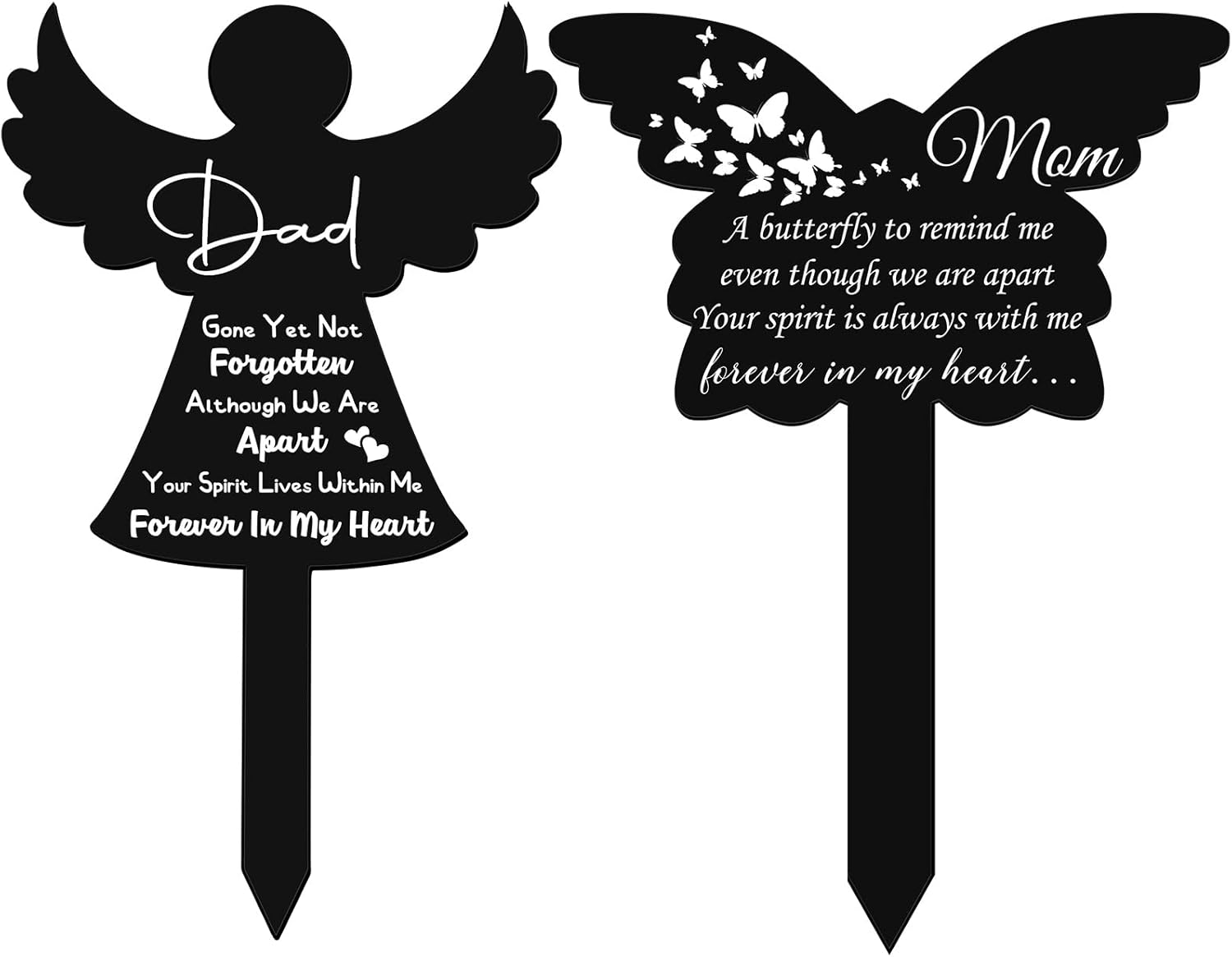 2 Pcs Memorial Stakes Grave Decorations for Cemetery