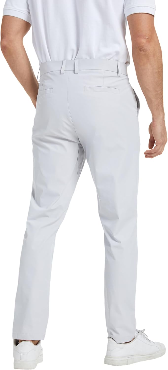 NATUVENIX Golf Pants Men Stretch Work Dress Pants Lightweight 30" Slim Fit Business Casual Pants for Men with Pockets